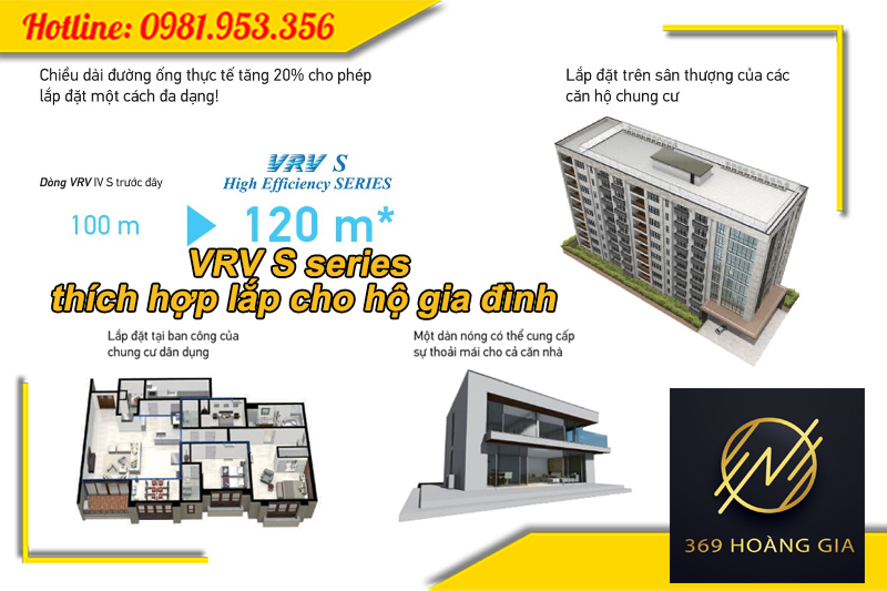 VRV S series thích hợp lắp cho hộ gia đình