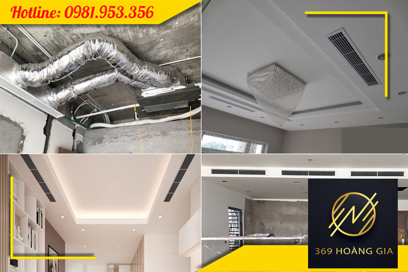 lắp đặt điều hòa âm trần nối ống gió tiết kiệm diện tích tăng tính thẩm mỹ