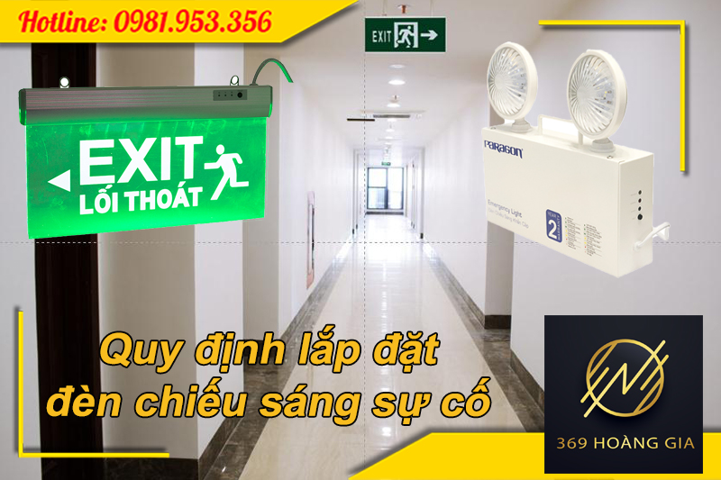 Quy định lắp đặt đèn chiếu sáng sự cố