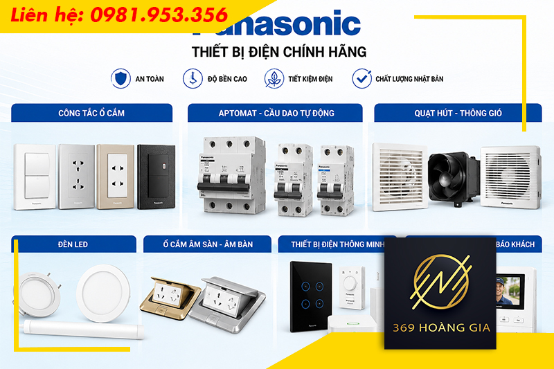 Các loại thiết bị điện Panasonic chính hãng