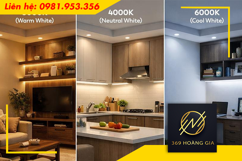 chọn đèn led âm trần rạng đông theo nhiệt độ màu