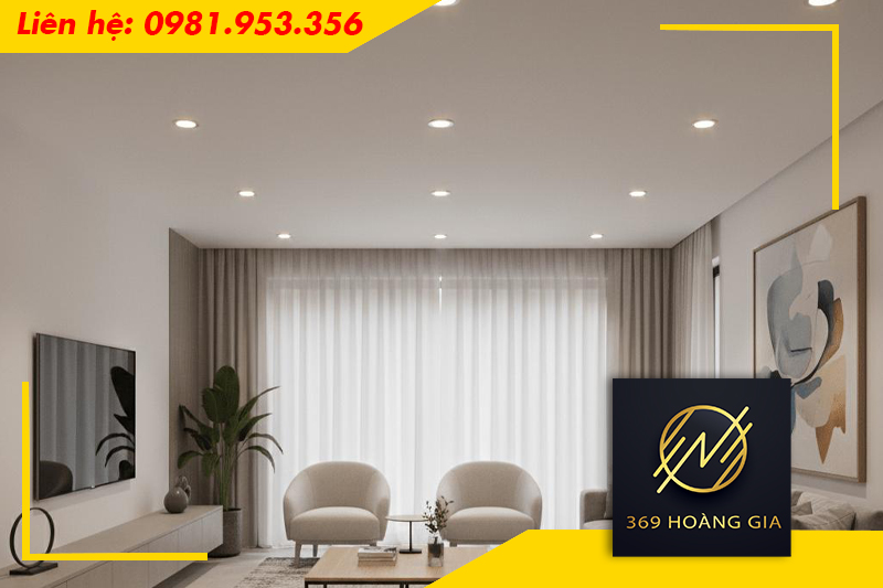 đèn led âm trần rạng đông cho phòng khách
