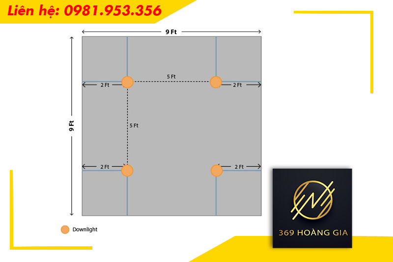 Diện tích phòng ảnh hưởng đến lắp đèn led âm trần Rạng Đông